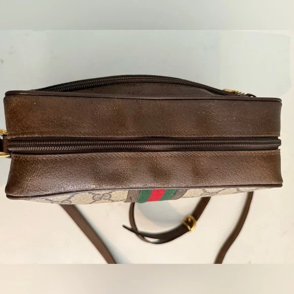 GUCCI Sherri Line GG Crossbody Ophedia Bag ~ Cloth & Leather PVC ~ VINTAGE - Picture 3 of 14
